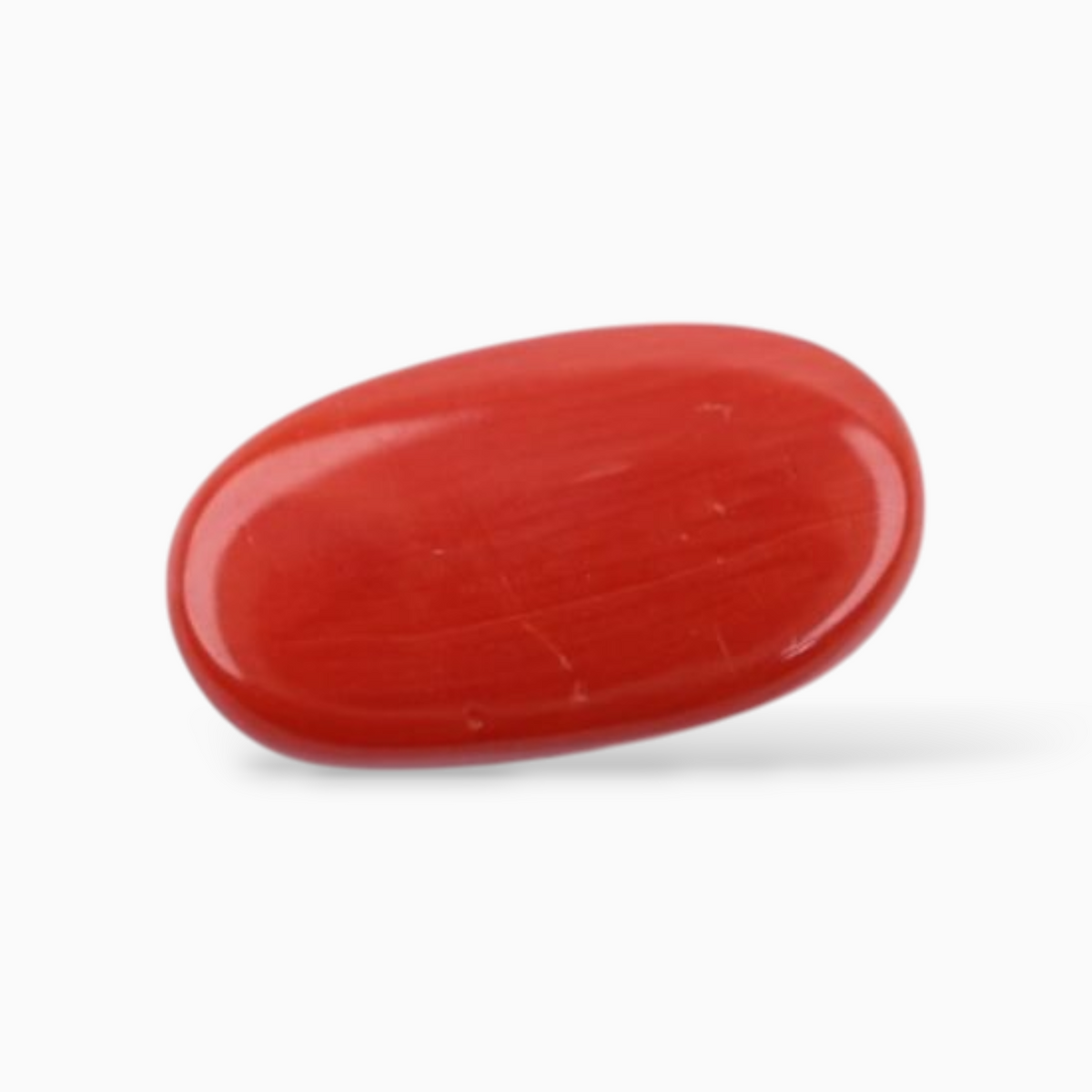 Best Quality Coral Stone For Sale 3.55 Carats In Oval Cabochon Shape 12x6.5mm Size