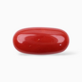 Red Coral Stone For Sale 3.95 Carats In Oval Cabochon (Capsule) Shape 13.7x6.6mm Size
