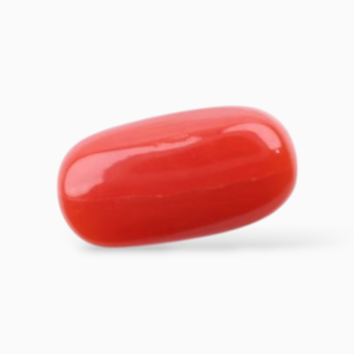 Natural Red Coral Stone 3.15 Carats In Oval Cabochon Shape 11.4x6mm Size