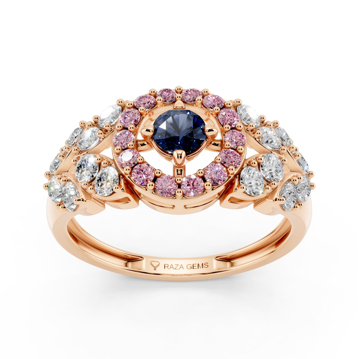 Natural Sapphire and Diamond Ring – 18K Gold (2.8g)
