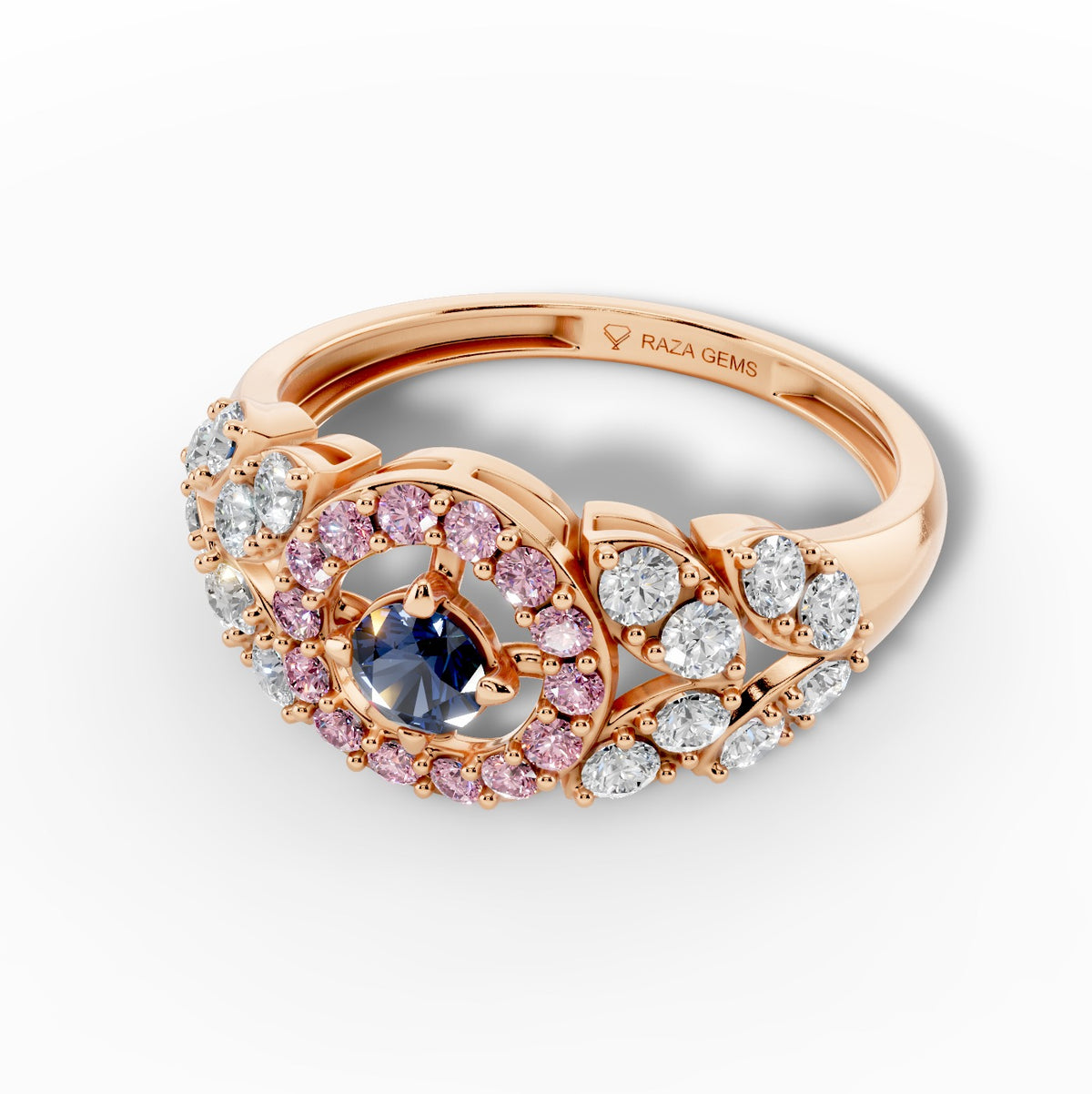 Natural Sapphire and Diamond Ring – 18K Gold (2.8g)