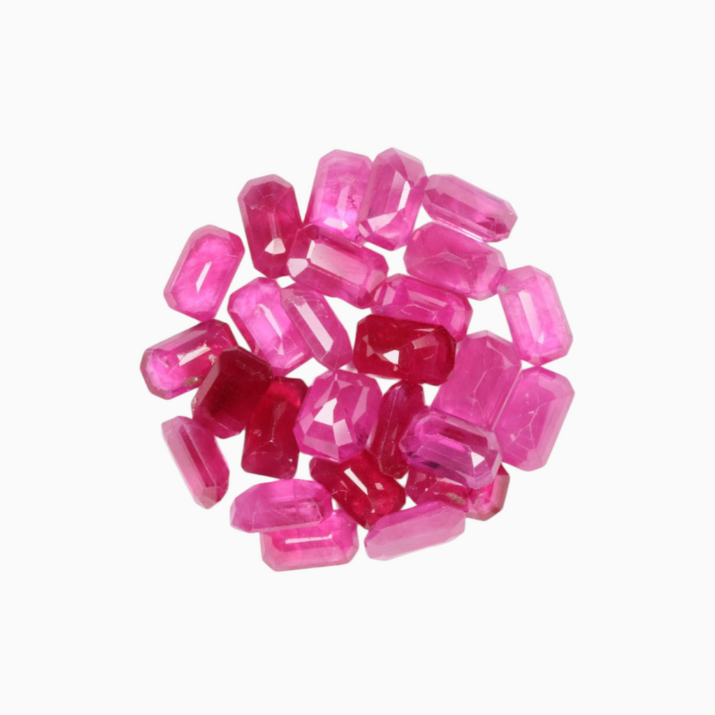 Mozambique Loose  Ruby Gemstone In Emerald Cut Shape 8.46 Carats 5x3mm Size