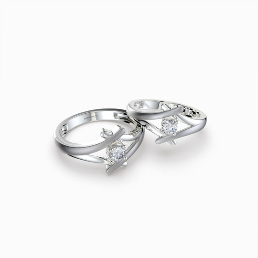 Natural Diamond Engagement Ring Set for Couples - Cecilia