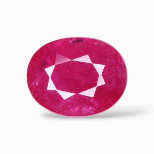 Radiant  Ruby Gemstone In Oval Shape 3.78 Carats 11x8.7mm Size