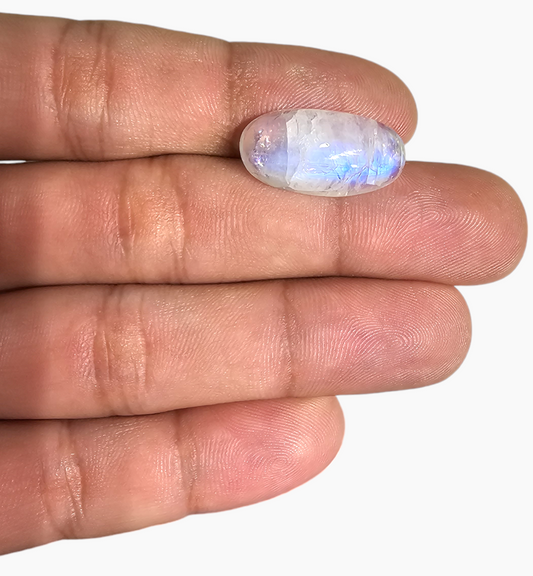 Natural Rainbow Moonstone 12.47 Carats Oval Cabochon Shape 23x11.5mm