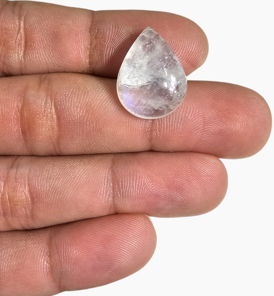 Natural Rainbow Moonstone 12.56 Carats Pear Cabochon Shape 20x15mm