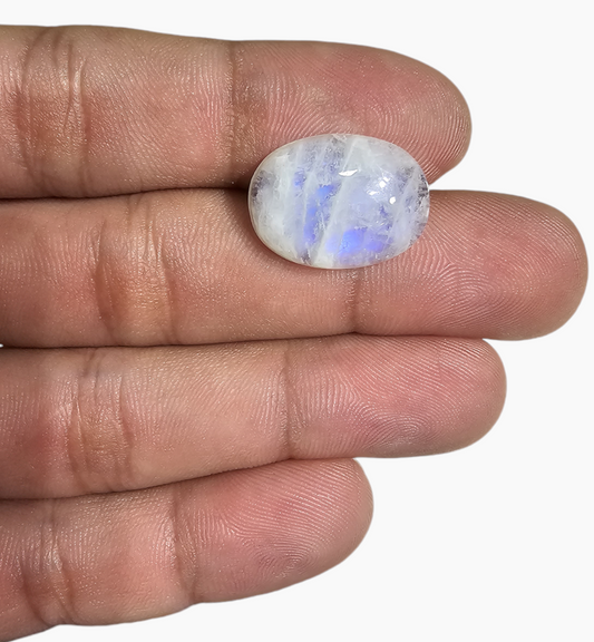 Natural Rainbow Moonstone 25.79 Carats Oval Cabochon Shape 19.7x16.7mm