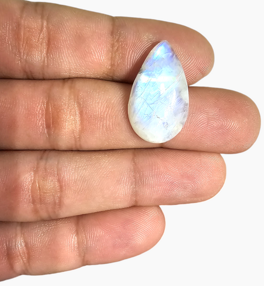 Natural Rainbow Moonstone 15.61 Carats Pear Cabochon Shape 25x14.5mm