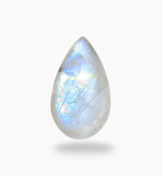 Natural Rainbow Moonstone 15.61 Carats Pear Cabochon Shape 25x14.5mm