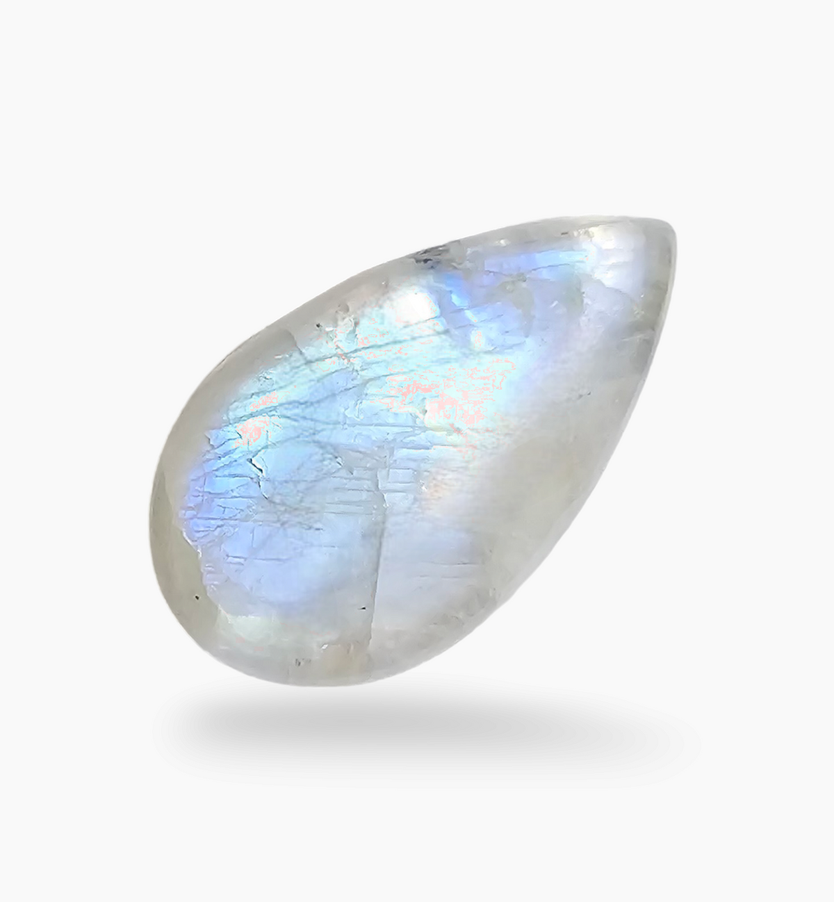 Natural Rainbow Moonstone 15.61 Carats Pear Cabochon Shape 25x14.5mm
