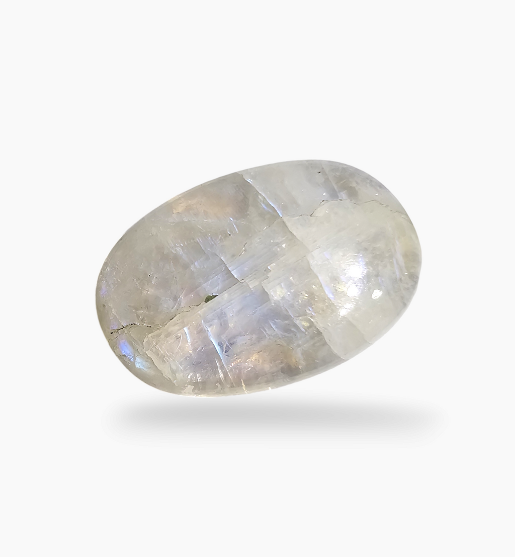 Natural Rainbow Moonstone 17.98 Carats Oval Cabochon Shape 25x16.5mm