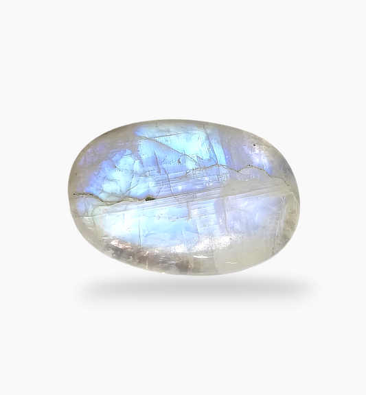 Natural Rainbow Moonstone 17.98 Carats Oval Cabochon Shape 25x16.5mm