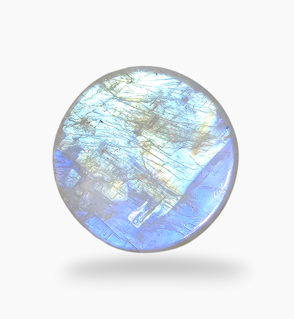 Natural Rainbow Moonstone 17.99 Carats Round Cabochon Shape 18.4x18.6mm