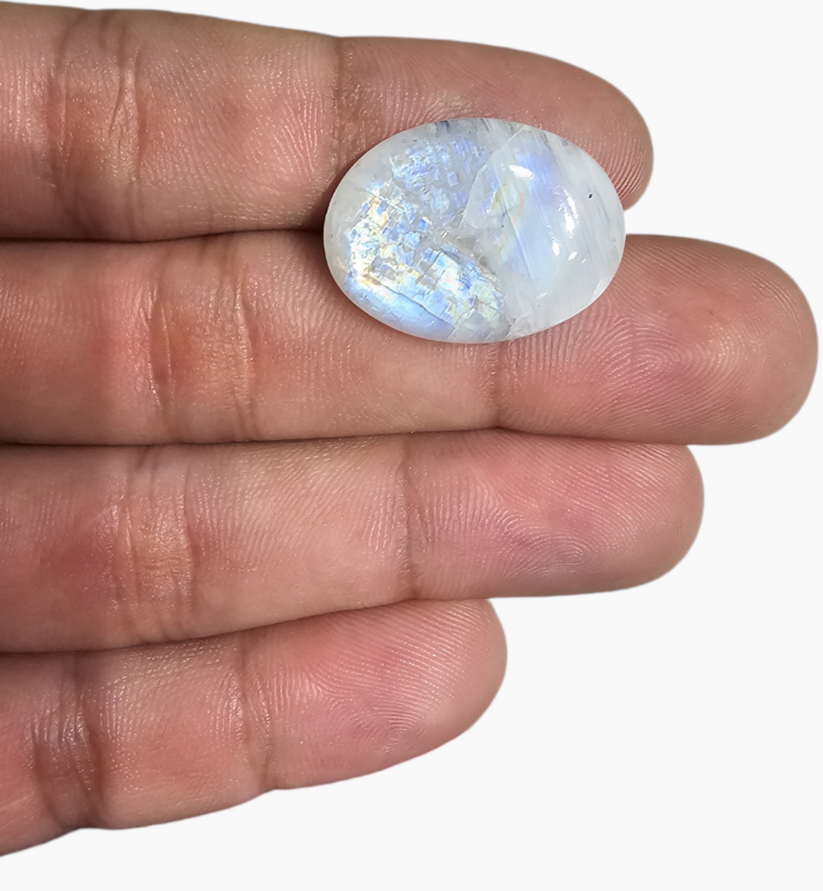 Natural Rainbow Moonstone 18.82 Carats Oval Cabochon Shape 24x18mm