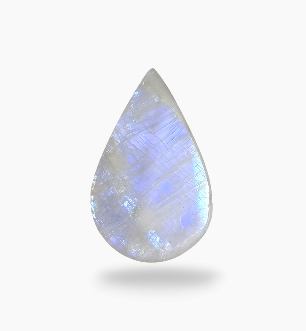 Natural Rainbow Moonstone 20.61 Carats Pear Cabochon Shape 30x17mm