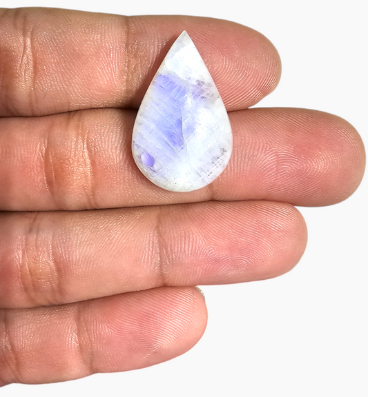 Natural Rainbow Moonstone 20.61 Carats Pear Cabochon Shape 30x17mm