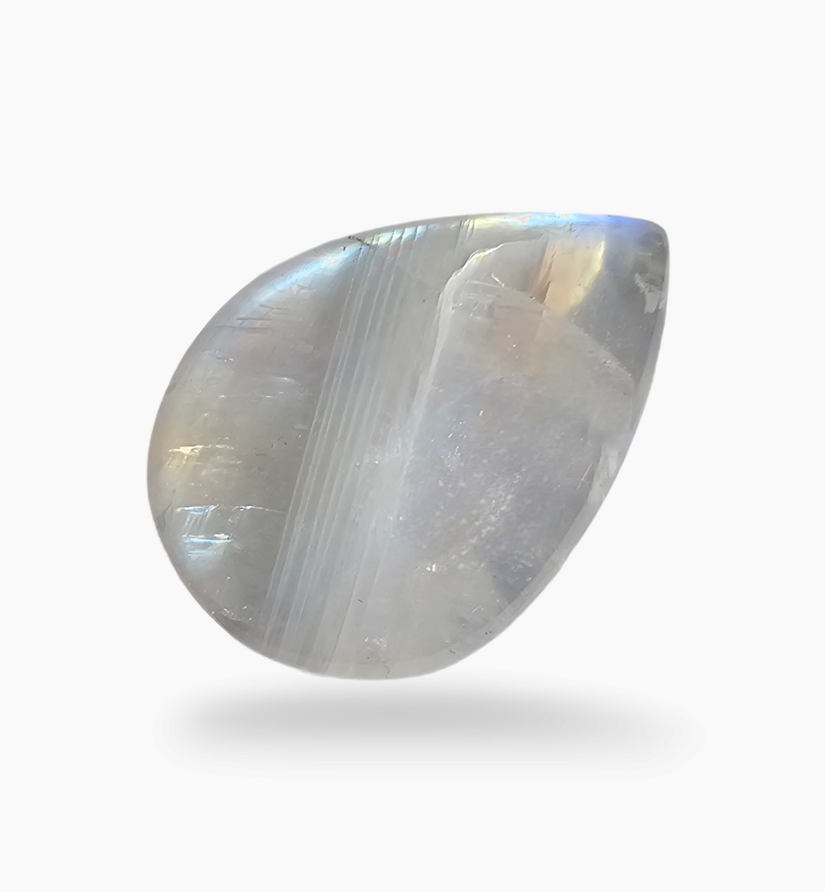 Natural Rainbow Moonstone 21.41 Carats Pear Cabochon Shape 19.5x14.6mm