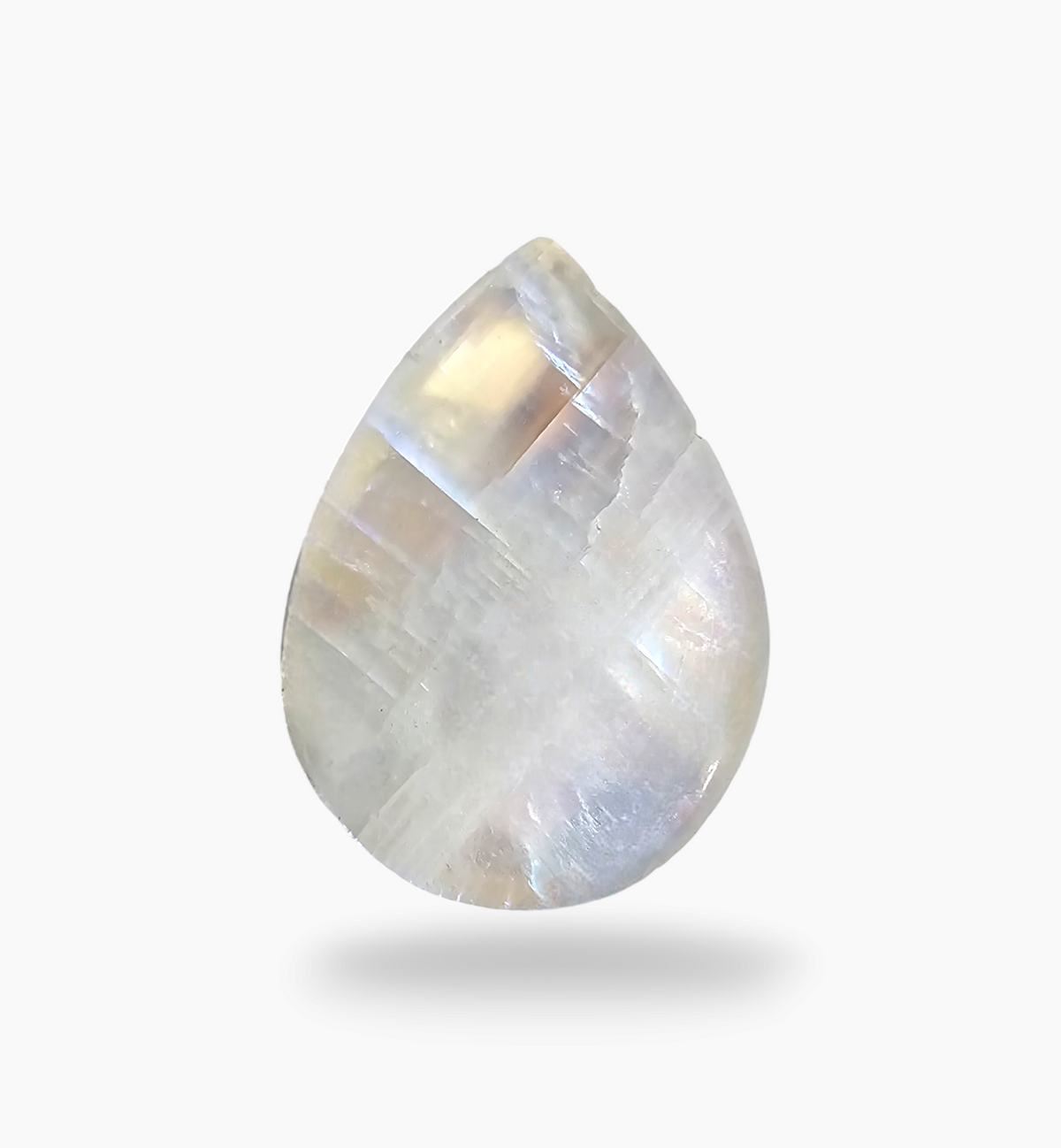 Natural Rainbow Moonstone 21.41 Carats Pear Cabochon Shape 19.5x14.6mm