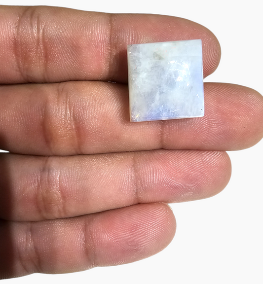 Natural Rainbow Moonstone 25.31 Carats Square Cabochon Shape 16.5x17.5mm