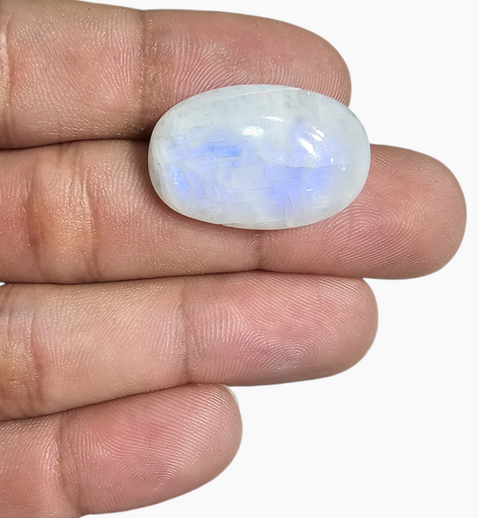 Natural Rainbow Moonstone 26.25 Carats Oval Cabochon Shape 25x17.5mm