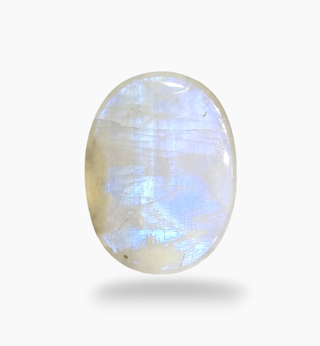 Natural Rainbow Moonstone 29.58 Carats Oval Cabochon Shape 25x18mm