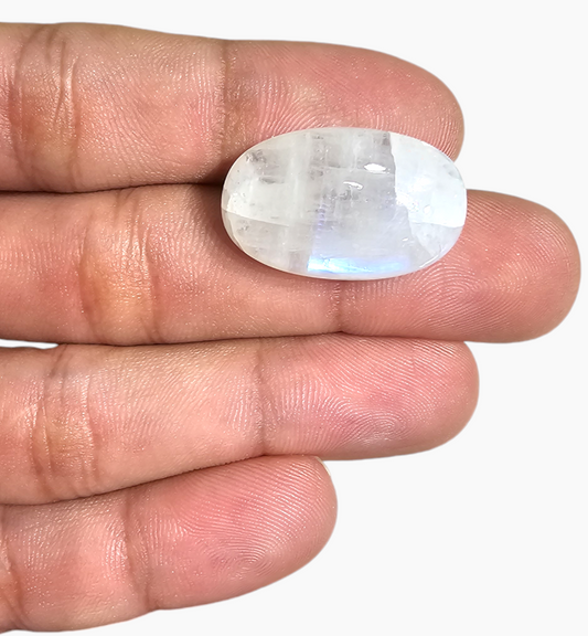 Natural Rainbow Moonstone 32.33 Carats Oval Cabochon Shape 25x16.2mm