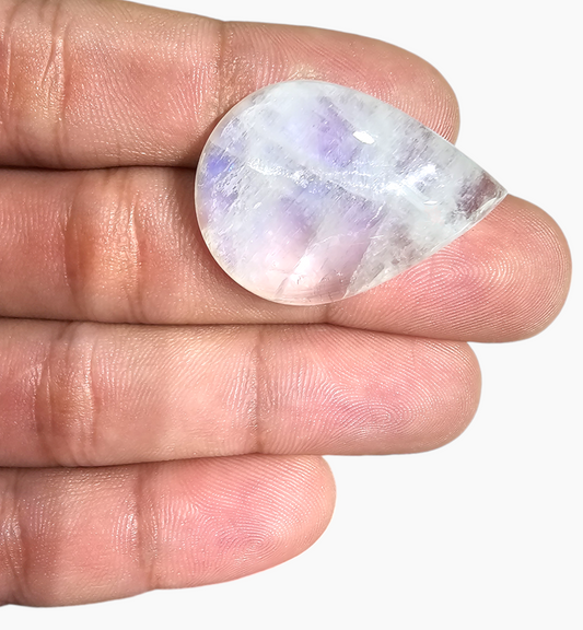 Natural Rainbow Moonstone 48.52 Carats Pear Cabochon Shape 30.3x20.5mm