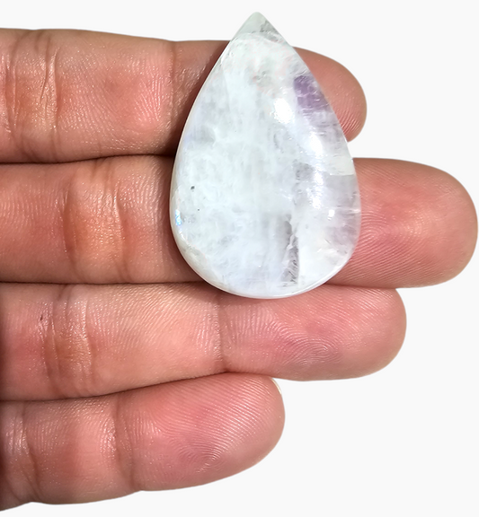 Natural Rainbow Moonstone 53.31 Carats Pear Cabochon Shape 37x25mm