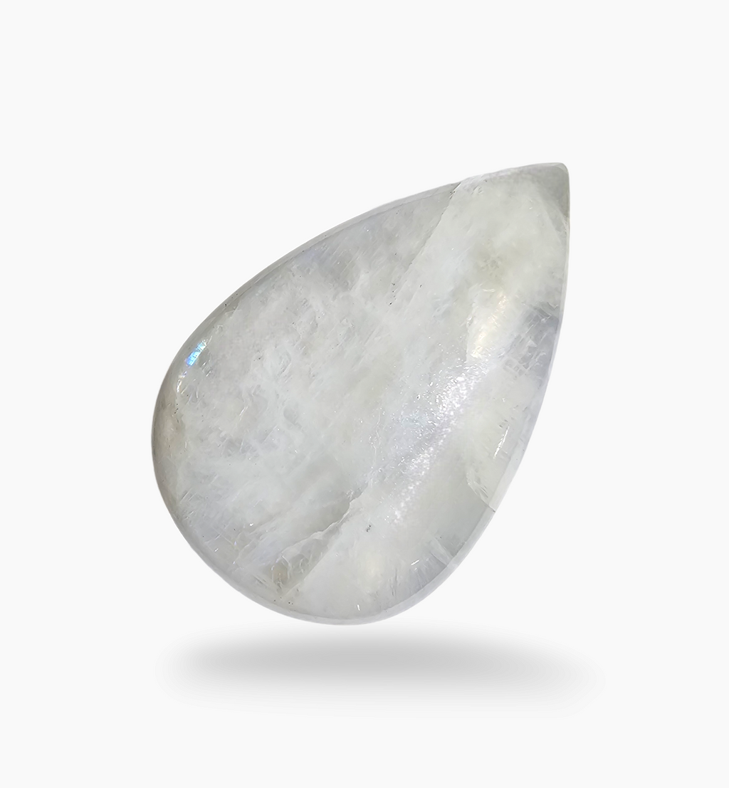 Natural Rainbow Moonstone 53.31 Carats Pear Cabochon Shape 37x25mm