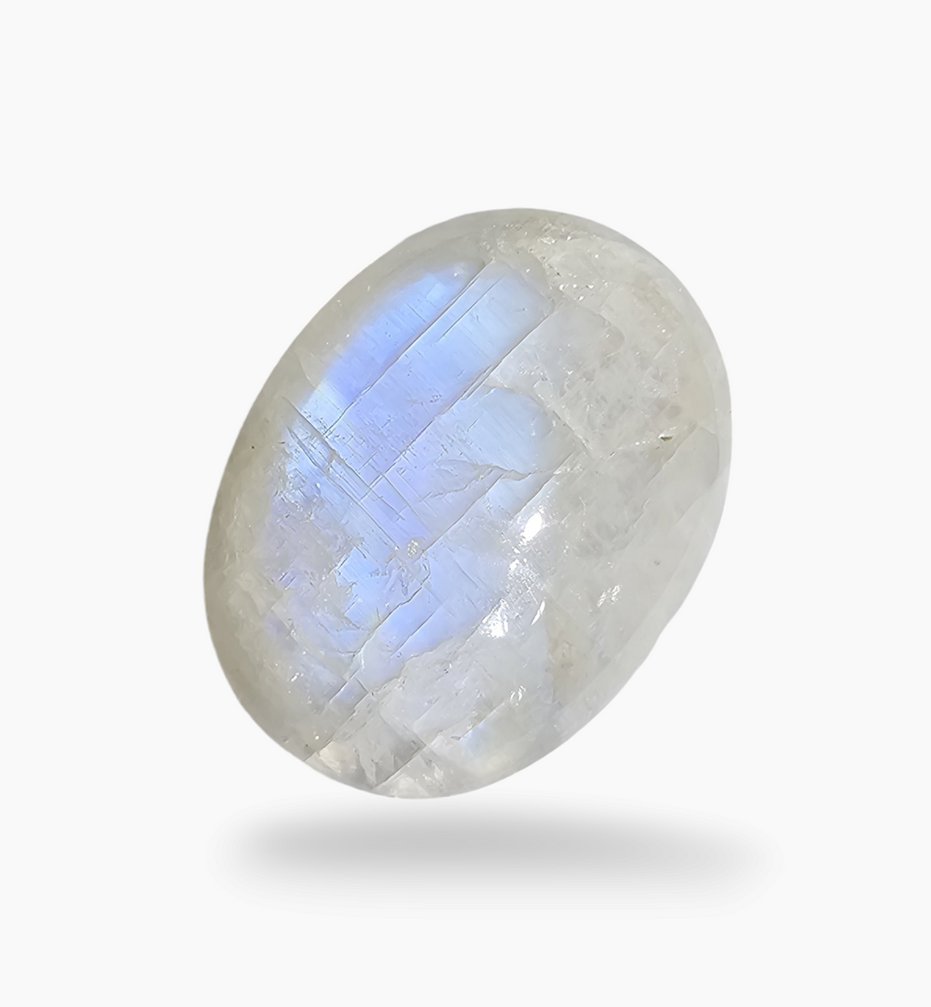Natural Rainbow Moonstone 13.55 Carats Oval Cabochon Shape 20.2x16mm