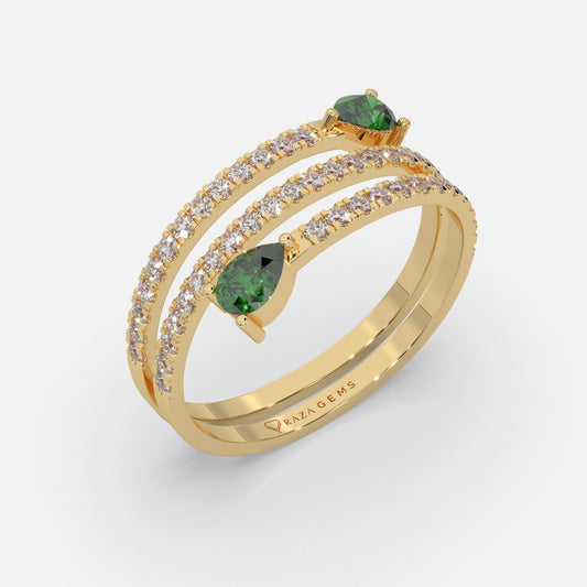 Ramlah Emerald Ring 18k Yellow Gold