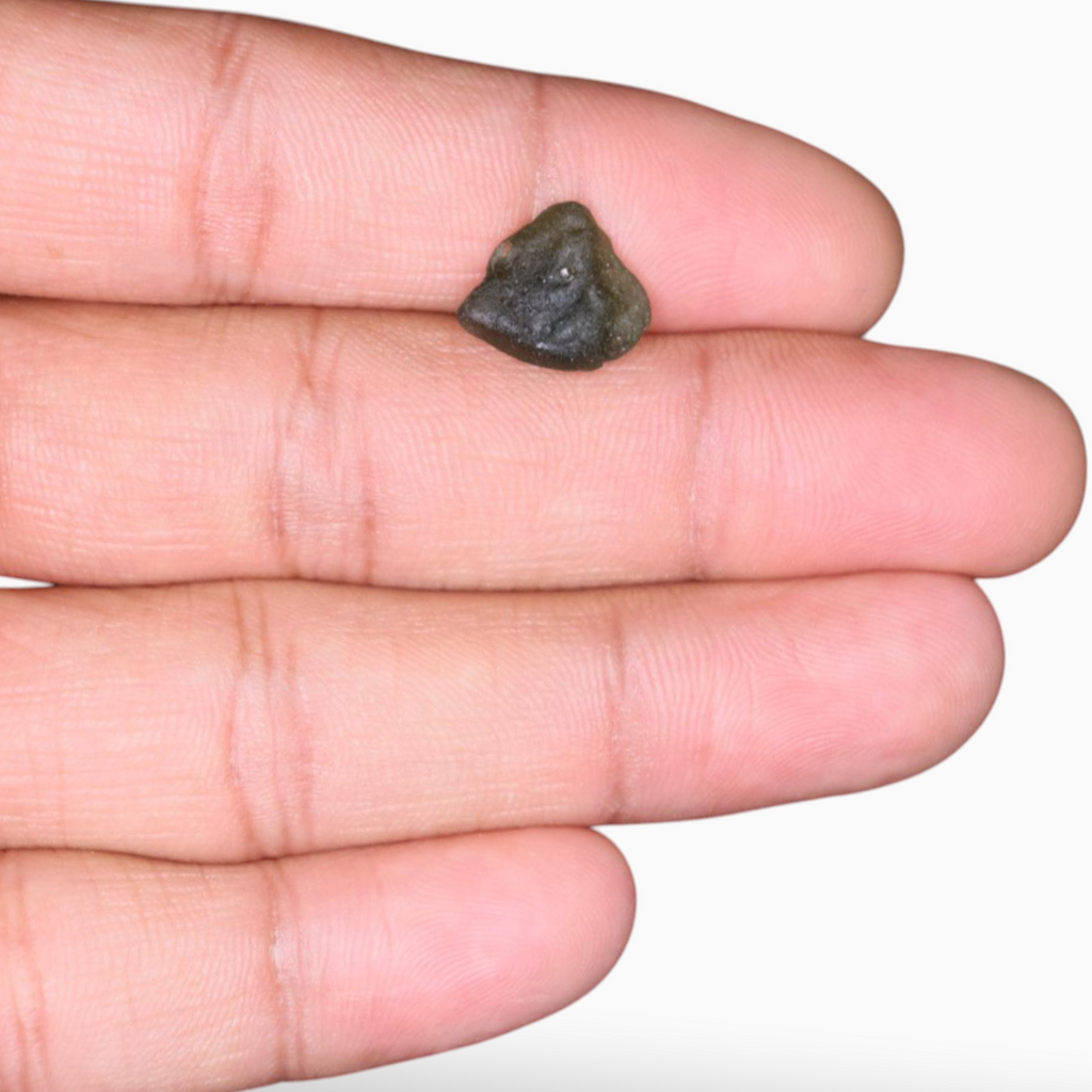 Natural Moldavite Gemstone Crystal For Sale 4.60 Carats Rough Shape
