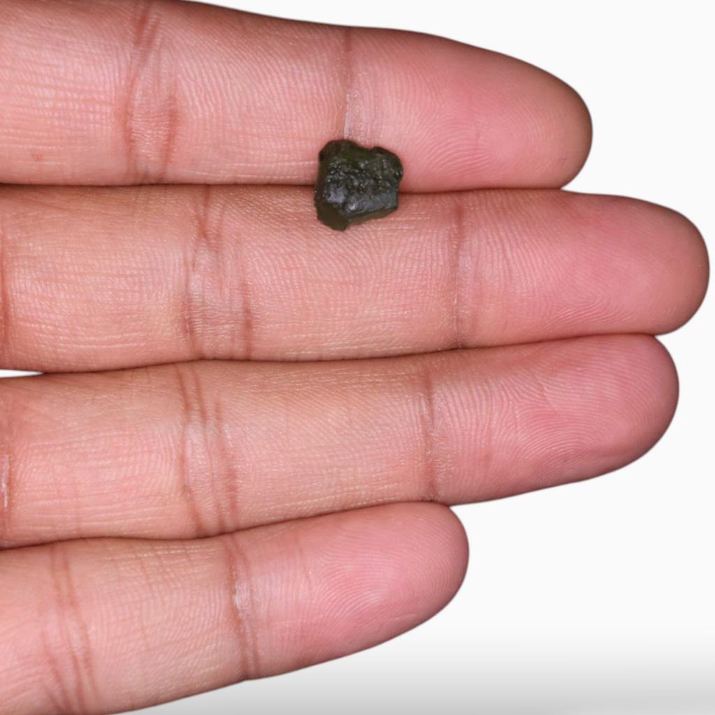 Moldavite Gemstone Crystal For Sale 2.86 Carats Rough Shape