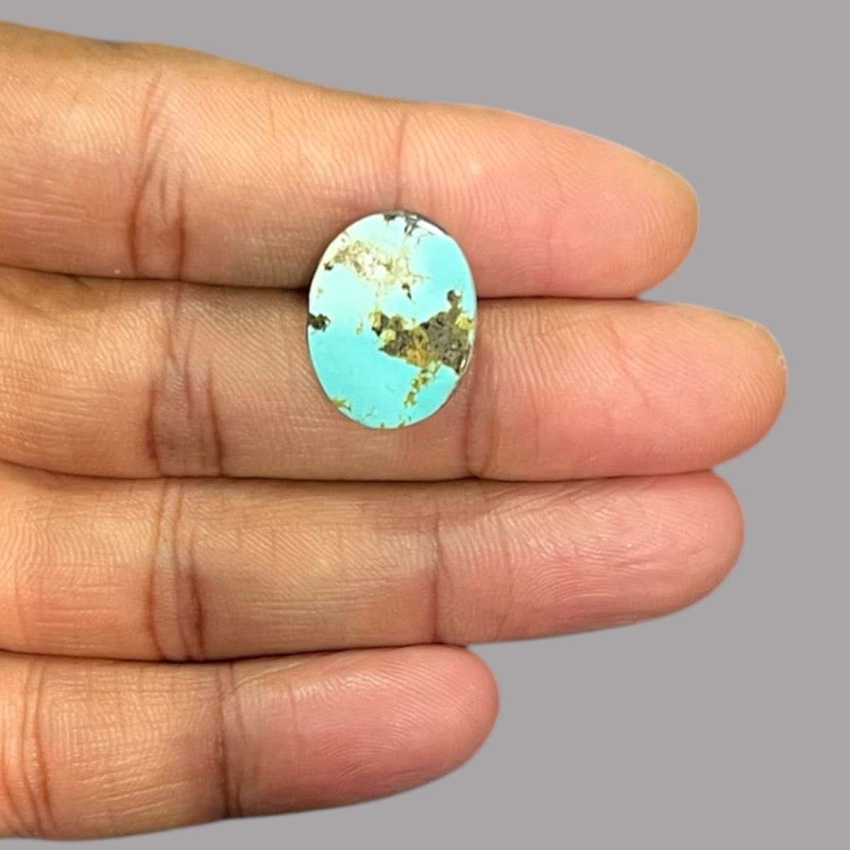 Raw Turquoise 12.44 Carats 18.7 x 14.2 x 6.8 mm in Oval