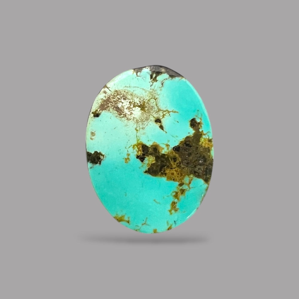 Raw Turquoise 12.44 Carats 18.7 x 14.2 x 6.8 mm in Oval