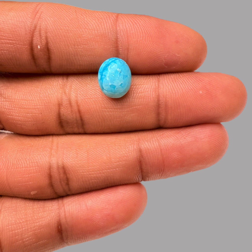 Raw Turquoise For Sale 4.35 Carats 10.9 x 9 x 6.2 mm in Oval