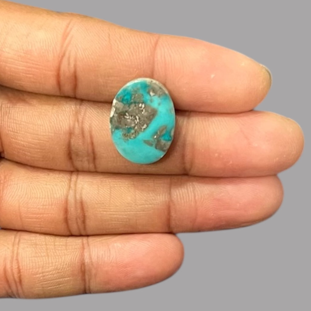 Raw Turquoise Stone 13.41 Carats 21 x 15.4 x 5.6 mm in Oval