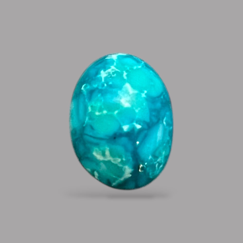 Raw Turquoise Stone 2.38 Carats 10.1 x 7.6 x 4.3 mm in oval