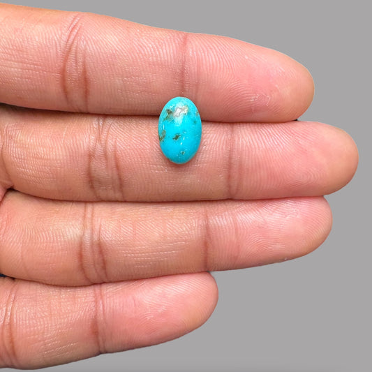 Raw Turquoise Stone 2.99 Carats 12.8 x 8.3 x 4 mm in Oval
