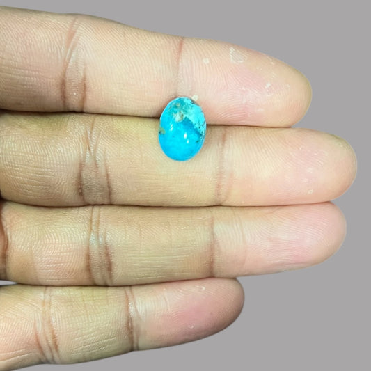 Raw Turquoise Stones For Sale 3.74 Carats 12.4 x 9.1 x 4.6 mm in Oval