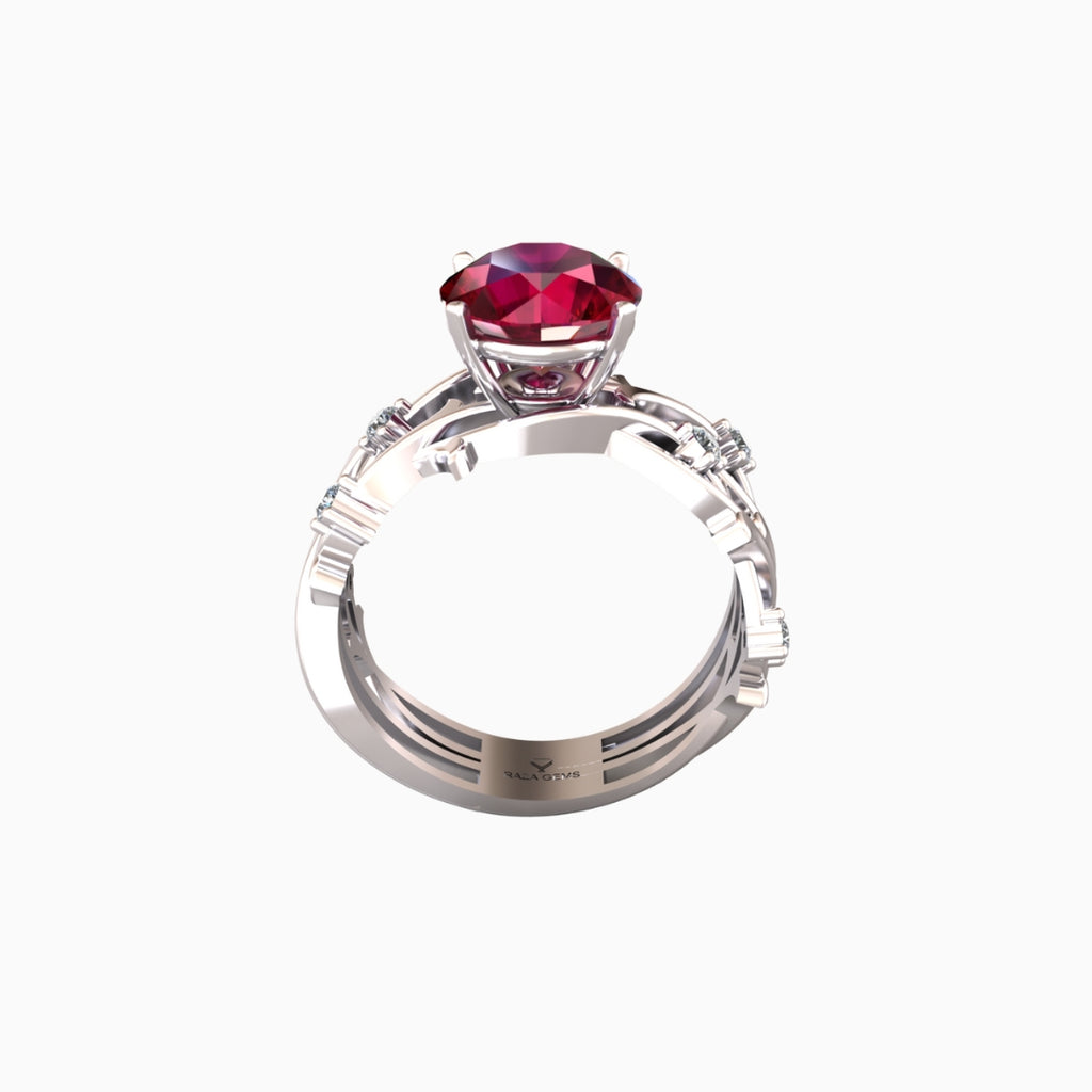 Rawiya Ruby Ring 18K White Gold