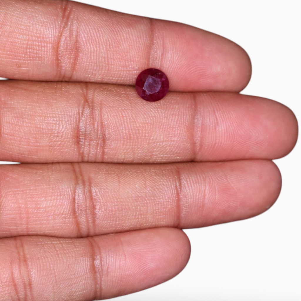 Real Ruby For Sale Round Shape 3.08 Carats 8mm Size