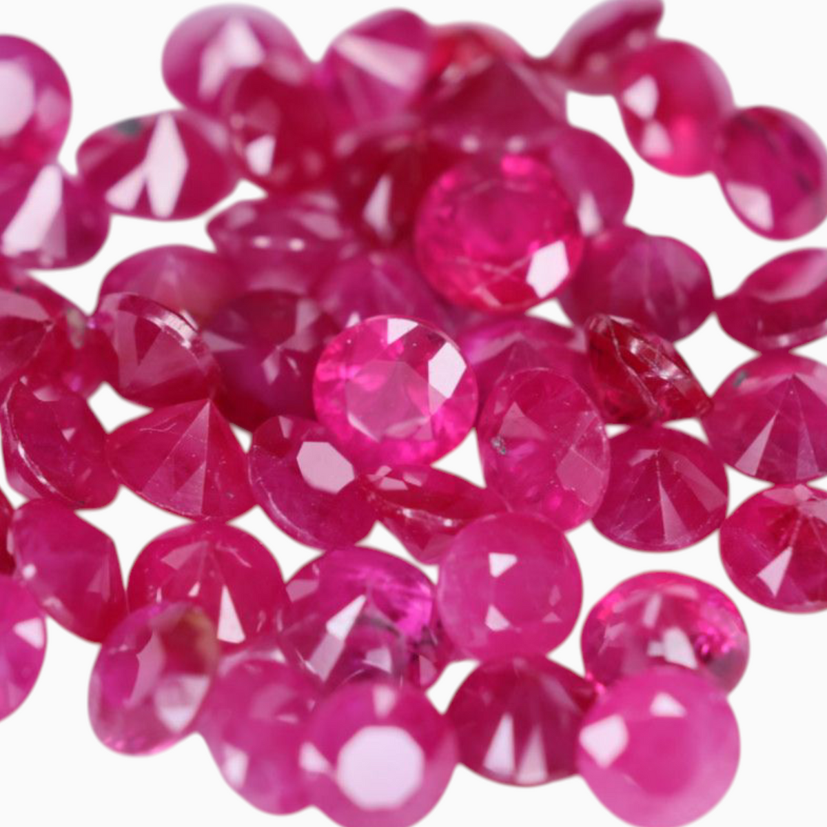 Real Ruby stone In Round Shape 9.97 Carats Size 3.5mm