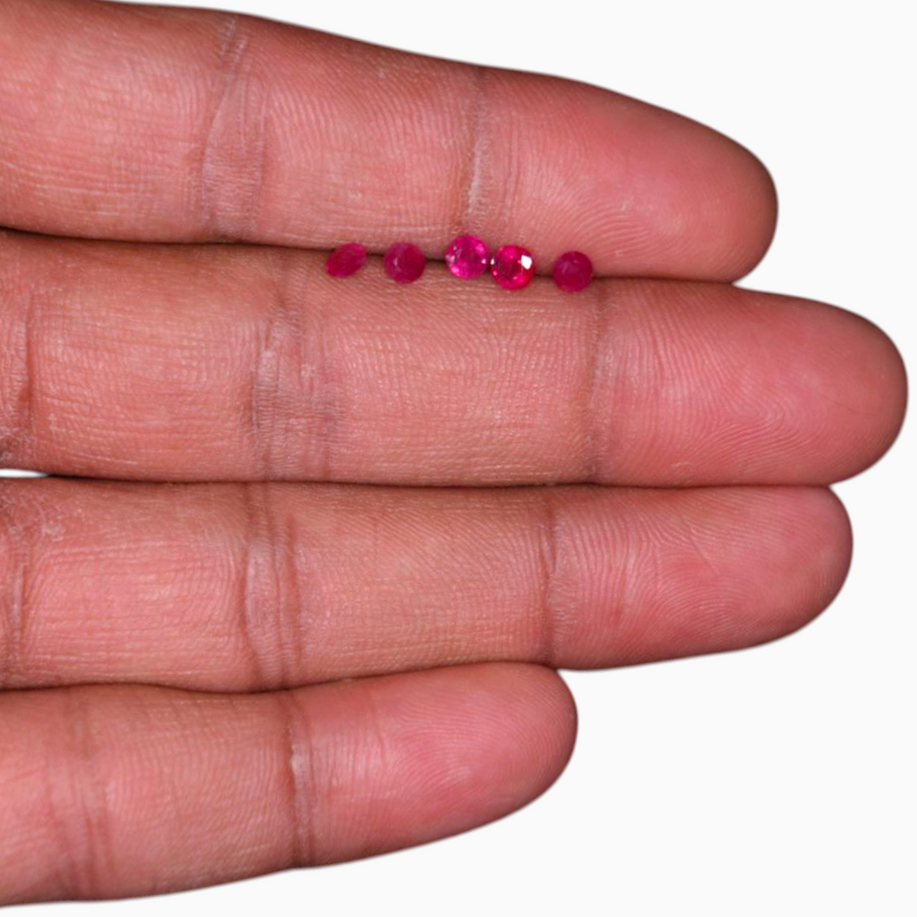 Real Ruby stone In Round Shape 9.97 Carats Size 3.5mm