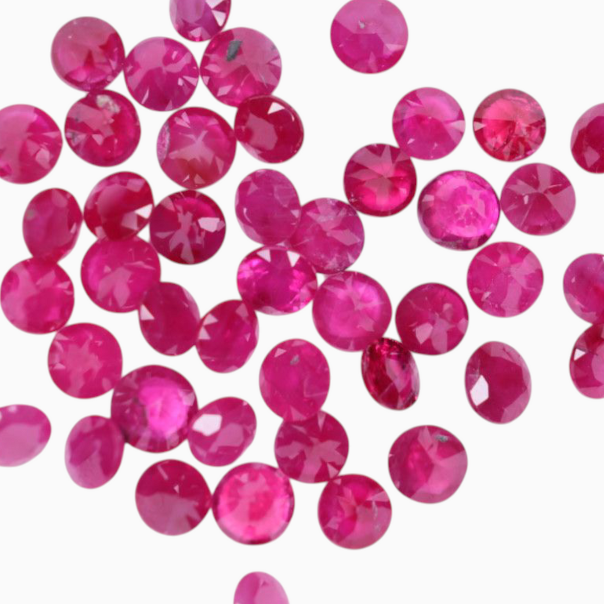 Real Ruby stone In Round Shape 9.97 Carats Size 3.5mm