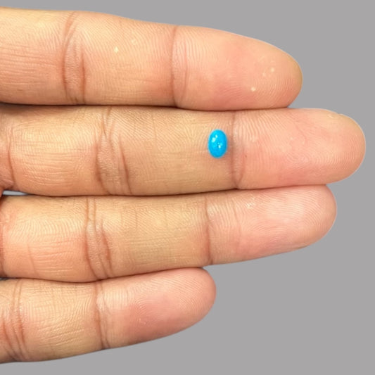 Real Turquoise Stone 0.40 Carats 5.9 x 4 x 2.3 mm in oval