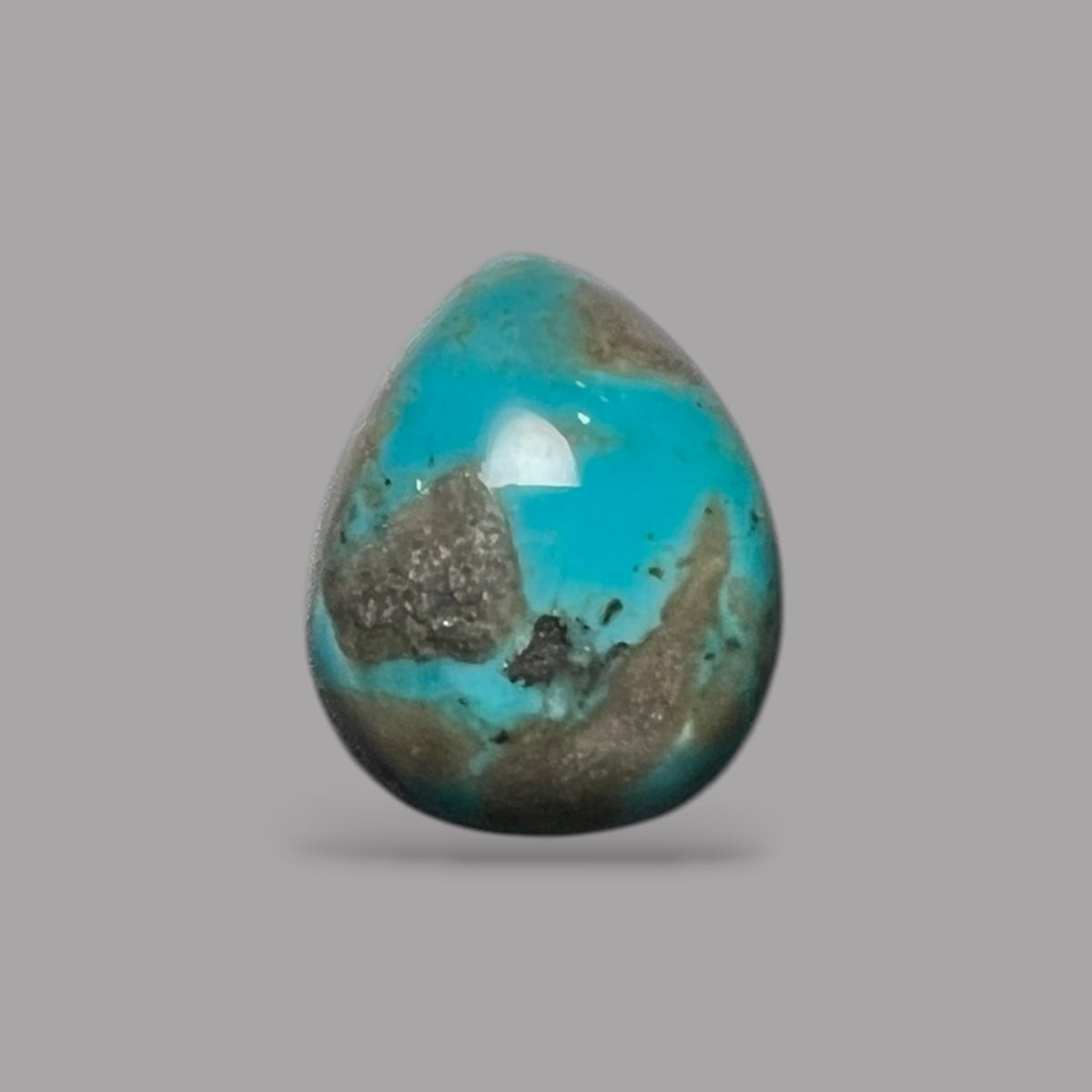 Real Turquoise Stone Pear Cabochon 4.06 Carats 11.9 x 9.7 x 4.7 mm From Iran