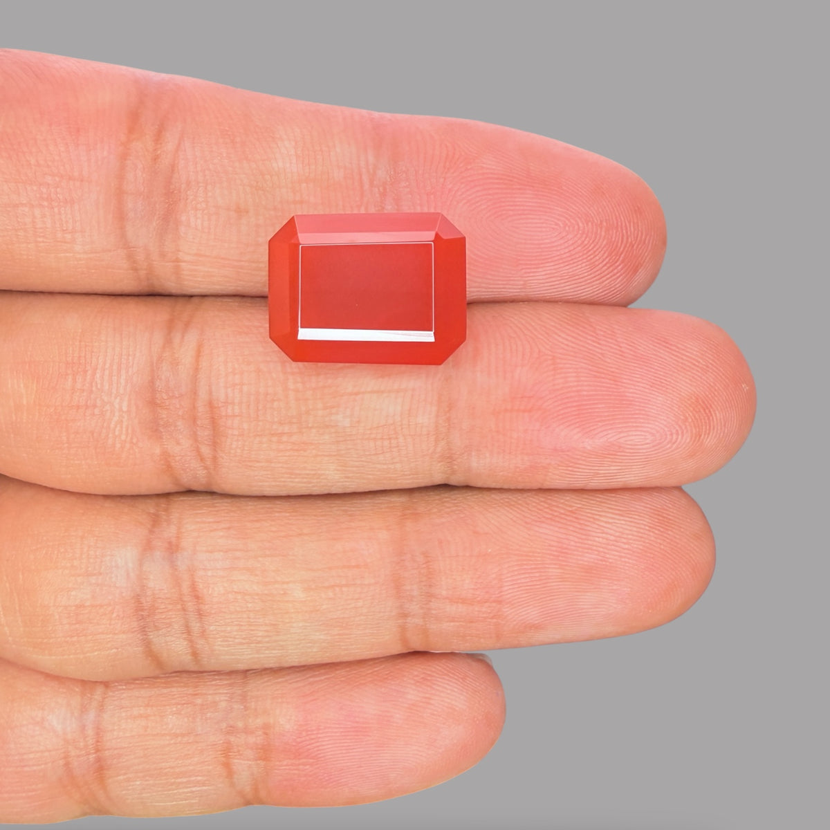Red Agate Stone 11.01 Carats Emerald Cut