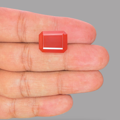 Red Agate Stone 11.01 Carats Emerald Cut