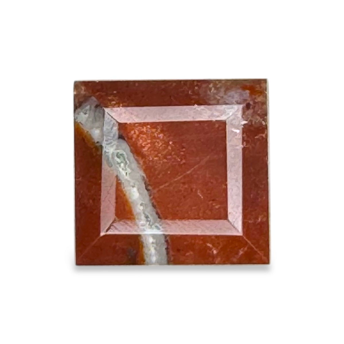 Red Jasper Stone Princess Cut 4.46 Carats 10.3 X 10.8 mm